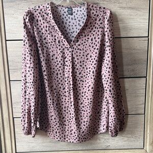 H&M Pink and Black Spotted Blouse
